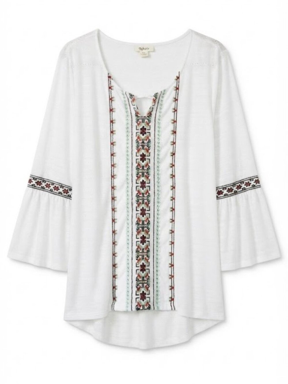✨️ White Embroidered Boho Peasant Top
